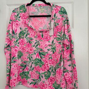 NWT Lilly Pulitzer Lucretia PJ Top Conch Shell Pink Koala La La Size L